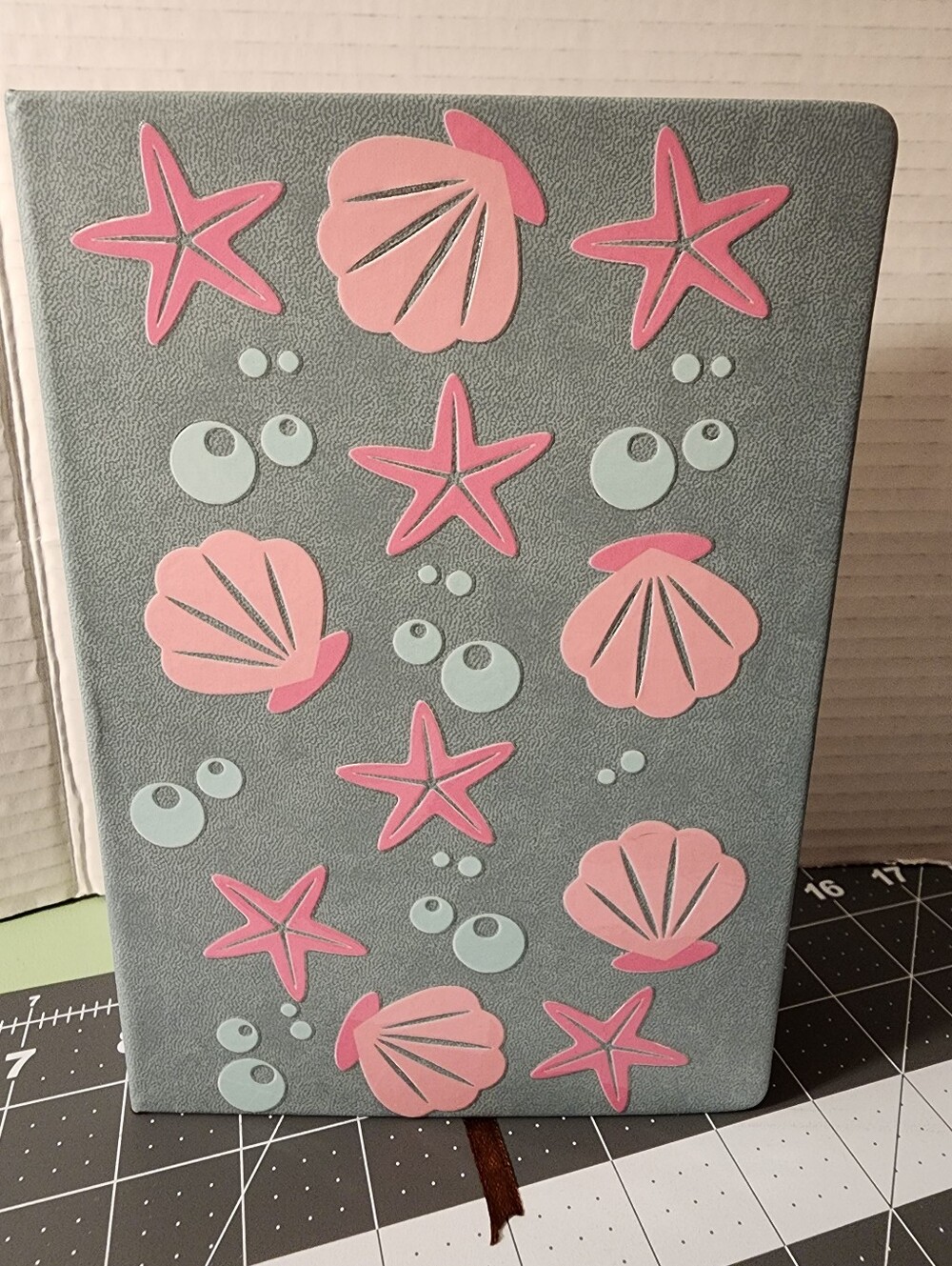 Sea-themed Pink Shell & Starfish Embossed Journal
